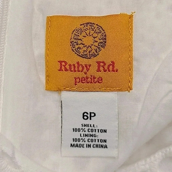 Eyelet Lace Tops Blouses Lot of 4 Ruby Rd. Petites White Hot Pink Turquoise 6 - Picture 11 of 16